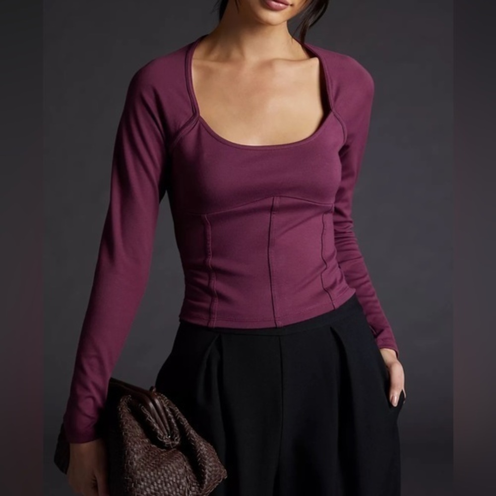 Anthropologie Maeve Ponte Corset Top